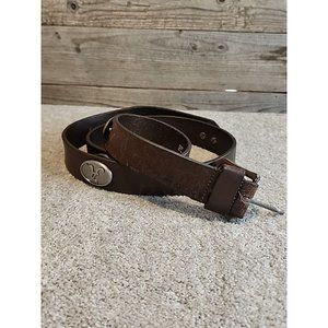 Eaglers Wings  Men's Alabama Leather Belt SZ. 38 1.25" Wide Silver